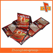 made in china sachet printing plastic snack food packaging with heat sealed side pouch